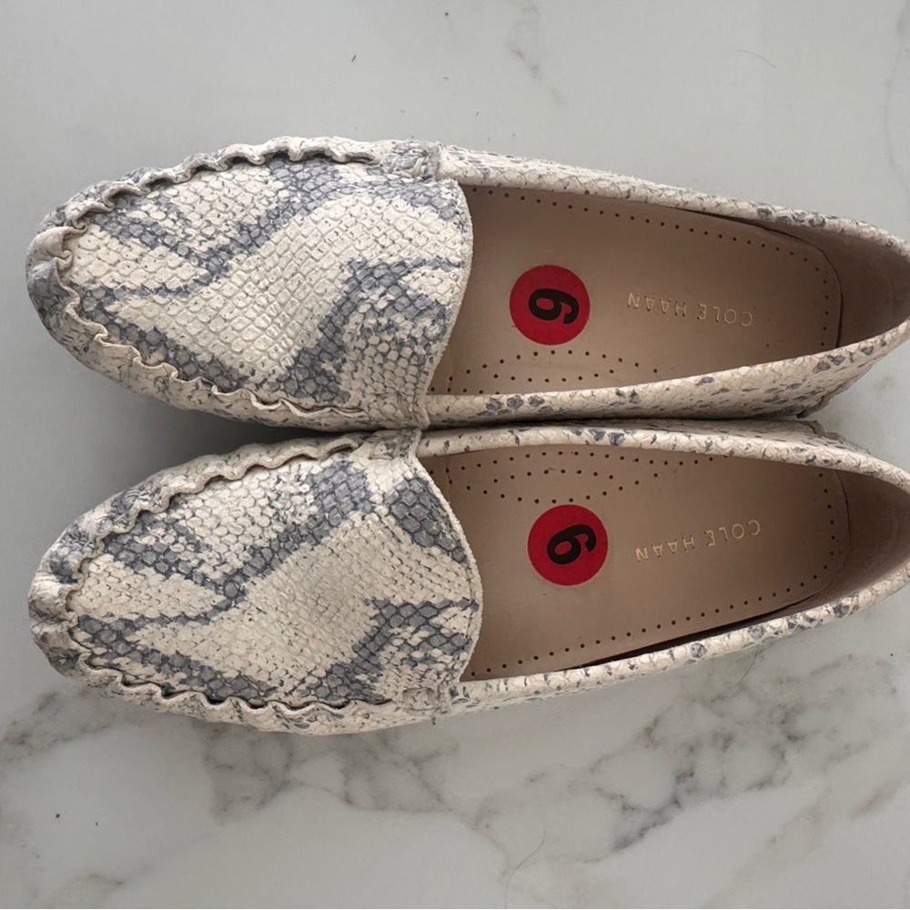 Cole Haan Women's Cream and Gray Loafers